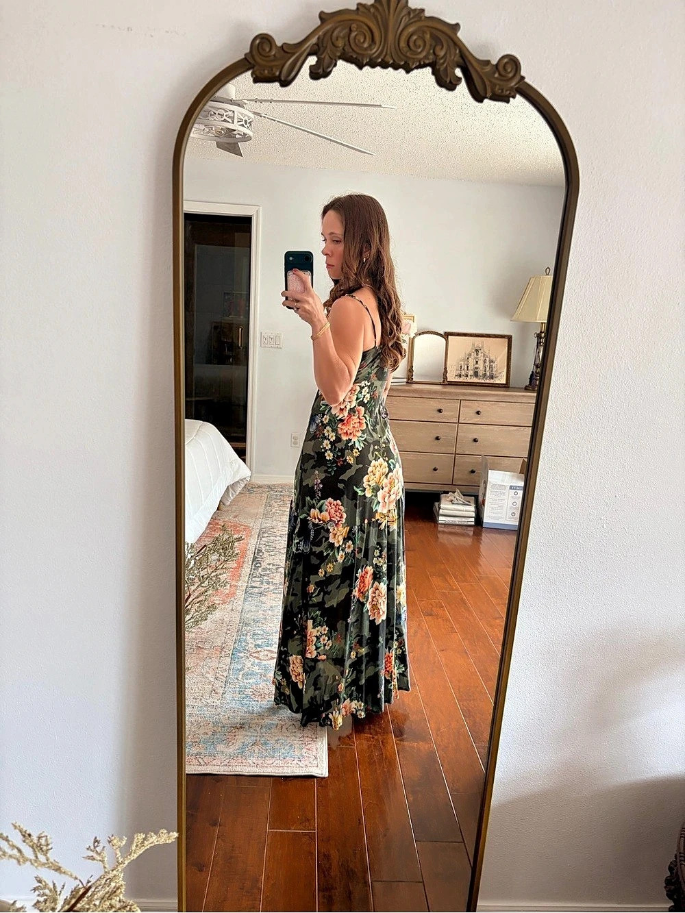 Farm Rio Floral Camo Maxi Dress in Green & Black Like New - Picture 2 of 6